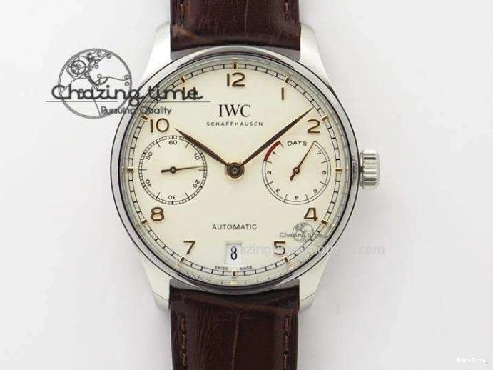 MIROTIME 0817 Portuguese Real PR Real Annual Calendar RG IW503504 YLF 1:1 Best Edition White Dial On Leather Strap A TimelessDesign 7242